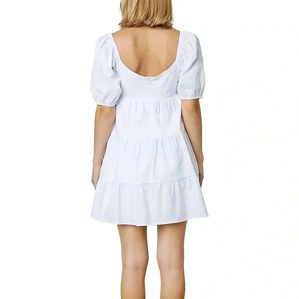 Revolve NIA Silvana Babydoll Dress  in White - Picture 3 of 9